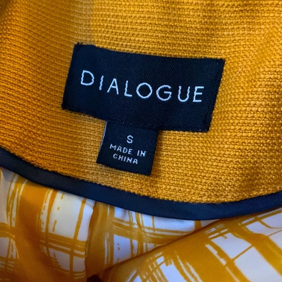 Dialogue Anthro jacket coat mustard yellow cape pleated 70s fashion fun rare S - Picture 11 of 16
